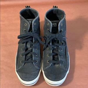 Keds high top sneaker, size 10, blackish fabric